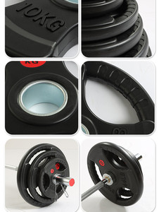 Discos de Peso Lisglosports <span class=keywords><strong>con</strong></span> Logotipo Personalizado, Discos de Goma de Tres Orificios para Levantamiento de Pesas, Discos de Hierro Fundido de 50 mm, Discos de Peso <span class=keywords><strong>con</strong></span> Triple Agarre - Product Image 4