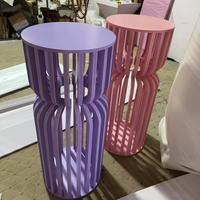 Socle nervuré de haute qualité, socle romain à lattes, socle de table à gâteau ondulé pour décoration de mariage
