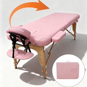 New Model Professional Luxury Custom Black Modern Wooden Massage <b>Bed</b>-<b>Portable</b> Foldable for Gym & Bathroom Commercial Use - Product Image 1