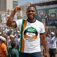 T-shirt de campagne ADC personnalisé en gros à bas prix – T-shirt imprimé pour supporters de rallye politique électionnaire au Nigeria à prix réduit