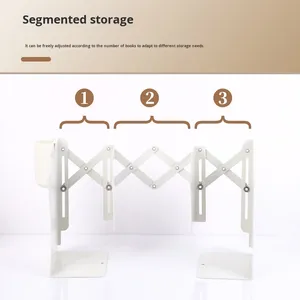 Giá đỡ sách bằng kim loại có thể thu vào với giá đỡ bút Giá sách lớn có thể gập lại Giá để sách để bàn cố định Giá để đồ để bàn - Product Image 1