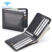 Dompet penyimpan kartu wanita kulit asli berkualitas tinggi dengan saku koin yang dirancang dengan tombol kustom