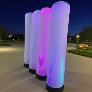 <span class=keywords><strong>Lampadaire</strong></span> dégradé de colonne gonflable luminescent coloré LED pour l'atmosphère de lieu extérieur main gonflable décorative - Product Image 1