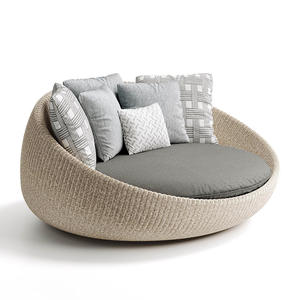 Cama de Jardín de Alta Calidad Personalizable para Patio o Piscina, con Marco de Aluminio Impermeable y Ratán, Diseño Redondo Doble para Exteriores - Product Image 5