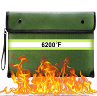 Actualizado 6200 ° Bolsa para Documentos Resistente al Calor, al Fuego y al Agua, de Gel de Silicona, con Tira Reflectante