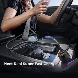 30W PD+QC Fast Charging USB A+Type C Car <b>Charger</b> & 6ft <b>Long</b> Cable Combo for <b>iphone</b> and Android - Product Image 3