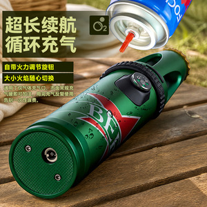 Beer Bottle Flamethrower Green Metal Windproof Multi Use Outdoor <b>Camping</b> Lighter With Compass And Bottle Opener - Product Image 4