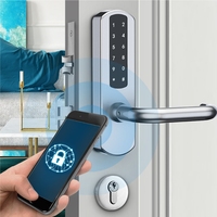Serrure de porte électrique intelligente étanche JIXIN avec carte mémoire pour portes en acier/aluminium/bois, compatible avec l'application Tuya