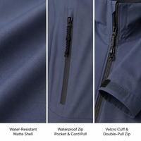 Chaqueta Impermeable para Hombre, Tejido de Alto Rendimiento, Costuras Selladas, Cuello Alto, Mangas Raglán, Bolsillos con Cremallera, para Senderismo al Aire Libre, Producción OEM