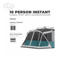 Tente de camping familiale grande taille personnalisée Kawagebo Kamp (KK) – Installation instantanée et facile pour 10 personnes – Tente extérieure avec bâche de protection contre la pluie – Fabricant