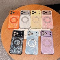 Coque de protection pour iPhone 15 Pro, 18, 17 Pro Max, en PC et TPU, avec anneau magnétique, compatible charge sans fil, antichoc, anti-chute intégrale, dorure 360°