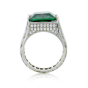 925 Sterling Silver Jewelry <strong>Rings</strong> <strong>Father</strong> Gift Eternity CZ Gemstone <strong>Rings</strong> Emerald Stone <strong>Ring</strong> - Product Image 3
