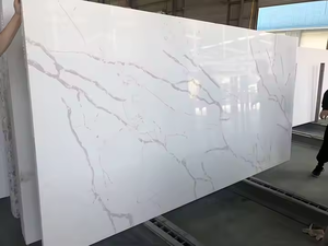 High Quality Modern Design Calacatta White Artificial Stone Slab for <b>Table</b> Top and <b>Vanity</b> Top Big Slab Format - Product Image 3