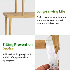 Unho Bambus Offenes Bücherregal: 5-stufiges Modernes Aufbewahrungsregal Freistehender Bücherständer mit Ablagen - Product Image 4
