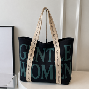 Sac fourre-tout en toile de coton personnalisé avec logo, réutilisable, pour femme, grande capacité, sac de shopping tendance - Product Image 4