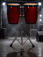 Professional Mini Conga Drum Set with Heavy Duty Stand Hand Percussion Latin Bongo Drums for Adults Kids Beginners