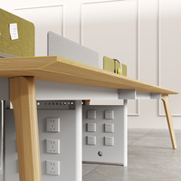 Cabines de bureau modernes en bois 4-6 personnes cloison de travail assemblé et durable bureau d'ordinateur avec fonction insonorisée