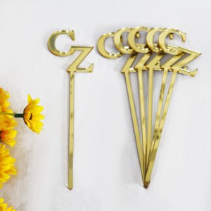 Tùy Chỉnh Vàng Gương Acrylic Uống Khuấy Monogram Tên Đám Cưới Khuấy Gậy Rượu Vang Thanh Cocktail Khuấy - Product Image 4