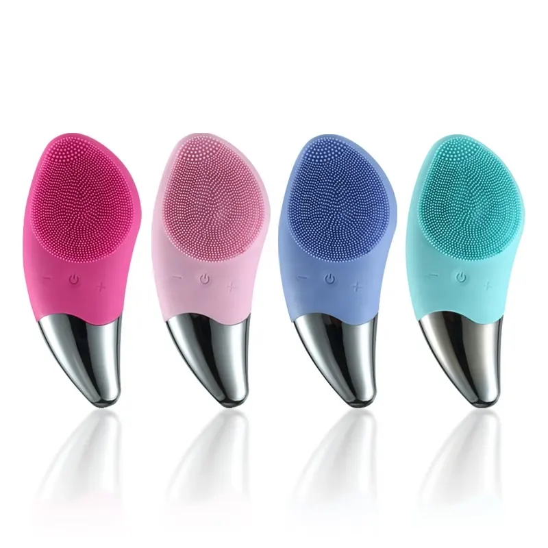 Biumart Facial Cleaning Brush Waterproof Silicone Mini Electric Sonic Face Cleanser For Deep Pore Cleansing Skin Massager