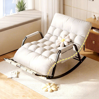 Fauteuil inclinable à bascule en métal, style moderne et minimaliste, pour salon et balcon – Canapé de loisirs double usage pour adultes, idéal pour s'asseoir et dormir