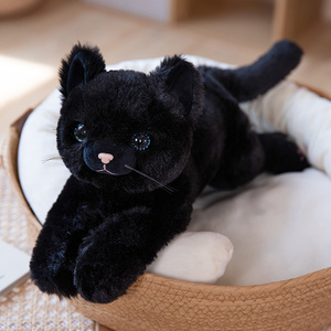 Cuscino lungo da 50CM per gatti neri con tre fiori cuscino per peluche per bambini - Product Image 3