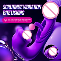 Masseur en silicone en forme de U 3-en-1, rechargeable par USB, conception multi-modes avec 7 fonctions de tapotement, de vibration et de léchage