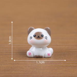Miniatures de chiens, pandas, cochons, chats, figurines d'animaux en résine, accessoires de décoration pour jardin féerique DIY, maison de poupée et porte-clés - Product Image 6
