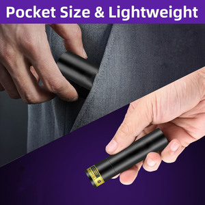 UV <b>LED</b> Blacklight Flashlight 395nm Mini <b>Rechargeable</b> Aluminum Alloy Lamp Pet Urine Stains Detection Resin Curing Fluorescent - Product Image 5
