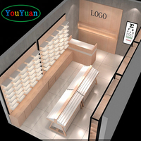 Présentoir de lunettes en bois, vitrine de vitrine de centre commercial, kiosque de lunettes de soleil, magasin d'ordinateur, vitrine de décoration