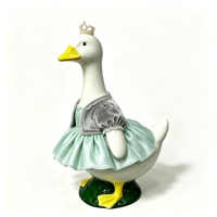 MSYO OEM ODM Vestes de canard princesse en robe violette, statue d'animal mignonne, décoration d'intérieur fantaisie, cadeau en polyester toutes saisons