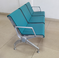 Chaise d'attente pliable moderne de haute qualité en acier inoxydable 3 places pour hôtel