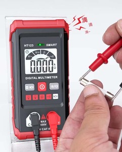 มัลติมิเตอร์จอแสดงผลดิจิตอลอัตโนมัติอัจฉริยะขนาดเล็ก 600V สีแดงและสีดำ - Product Image 5