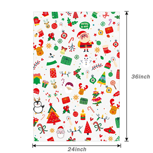 Sacs en cellophane OPP pour paniers de Noël, flocons de neige, 36 x 24 pouces, grands sacs en cellophane avec nœuds à tirer pour paniers et certains grands cadeaux de Noël - Product Image 2