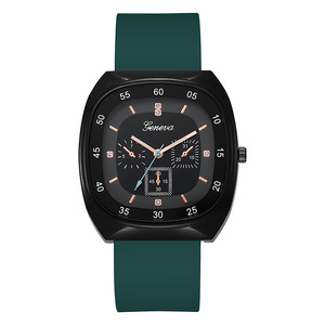 Reloj de Pulsera de Silicona para Mujer, Diseño Cuadrado, Elegante Reloj de Cuarzo de Tres Agujas para Exportación - Product Image 1