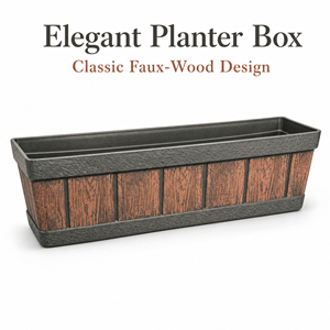 Jardinière décorative essentielle <span class=keywords><strong>pour</strong></span> balcon, <span class=keywords><strong>en</strong></span> forme de baril, <span class=keywords><strong>pour</strong></span> fenêtre, pot de fleurs, jardinière à légumes, aspect <span class=keywords><strong>bois</strong></span>, <span class=keywords><strong>pour</strong></span> extérieur, boîte de rangement <span class=keywords><strong>pour</strong></span> terrasse - Product Image 2