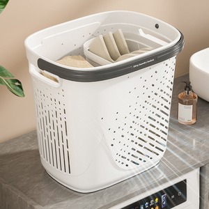 Moderno 85L grande <span class=keywords><strong>cesto</strong></span> della biancheria in plastica ventilato Design multiuso per abbigliamento <span class=keywords><strong>sporco</strong></span> bagno soggiorno elegante - Product Image 2