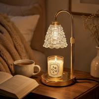 Diffuseur de cire électrique de style vintage pour la décoration de chambre et de salon, avec abat-jour en verre coloré, fonction minuterie, prise US