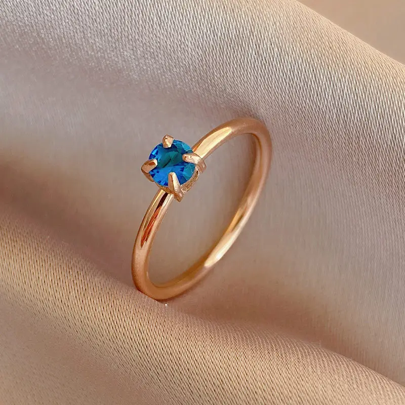 Mooie Nieuwe Mini Goedheid Enkele Diamant Dunne Cirkel Ring Micro-Ingelegde Zirkoon Prachtige Multi-Stijl Kleine Karaat Diamanten Ring