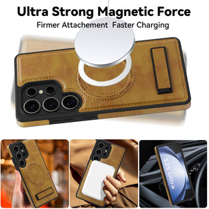 Étui de téléphone en cuir PU magnétique de luxe pour <span class=keywords><strong>Samsung</strong></span> <span class=keywords><strong>Galaxy</strong></span> S25 <span class=keywords><strong>Ultra</strong></span> S24 S23 <span class=keywords><strong>S22</strong></span> Plus, antichoc, avec support de charge sans fil - Product Image 6