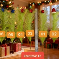 Ranting Pinus Buatan YL Dekorasi Natal Elf DIY Dekorasi Rumah Bunga Poliester 42cm Rumput Pampas Hijau Simulasi