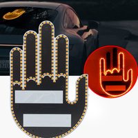 Prix d'usine, feux de conduite intérieurs de voiture à LED ambre, doigt d'honneur, accessoire pour la lunette arrière de la voiture, avec télécommande, feu de signalisation de voiture