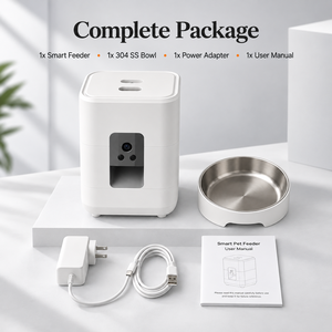 Distributeur de nourriture intelligent pour animaux de compagnie à double alimentation avec surveillance vidéo 1080P et impeller anti-colmatage - Product Image 2