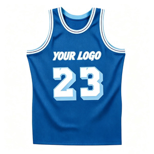 Maillots de basket-ball Healy à col rond, bleu clair, 100% polyester, sans manches, haut de sport pour jeunes, maillot de basket-ball pour hommes pour l'entraînement - Product Image 1