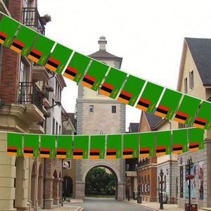 Hot Selling Hot Trimming Polyester Zambia String Banner <b>Flag</b> of Zambian for World National Country Decor - Product Image 4