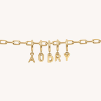 Breloques Cœur Personnalisées en Acier Inoxydable, Chaîne à Maillons, Lettre Initiale en Or 14 carats, Vente en Gros DIY pour Bracelets et Colliers de Bijoux Féminins