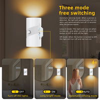 Lampe de nuit moderne à LED rechargeable, 3 CCT, à intensité variable |   Lampe murale à détecteur de mouvement, fixation magnétique, éclairage de sécurité pour chambre et couloir, CE