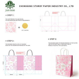 Custom Printed Kraft Paper Carrier <strong>Bags</strong> for Food Takeout, Portable &amp; Durable - Product Image 4