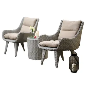 Outdoor Sedie Da Giardino Mobili Set di Divani di Vimini Patio Cuscino Set Da Giardino In Rattan Tavolo E Sedie Per Il Tempo Libero Con Il Lato Da Tavolo