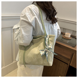 2025 New Arrival Woman's <b>Tote</b> Handbag Water Resistant Large Capacity Solid Color PU Leather <b>Zipper</b> Closure Polyester Lining All - Product Image 5