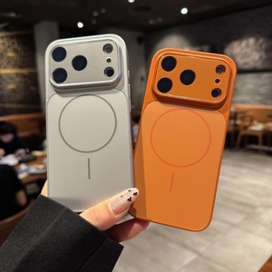 Funda para Teléfono Móvil de Vidrio Esmerilado Ag en Color Original para iPhone 16 15 14 13 Pro Max Plus, Funda Naranja Nueva para iPhone 17 Pro Max - Product Image 5